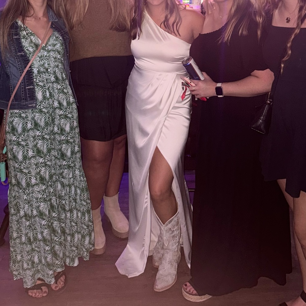 White Satin Dress